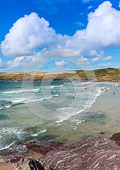 View over Polzeath Beach