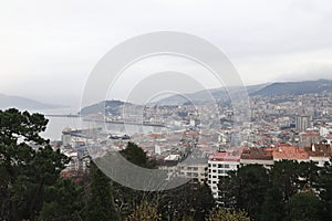 The View Over the Port of Vigo in North West Spain