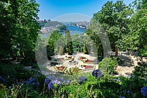 view over Porto Portugal from the Jardins do Palacio de Cristal Crystal Palace gardens