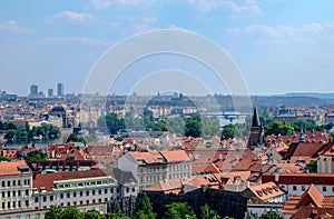 View over Prague from Rampart Garden - Prague