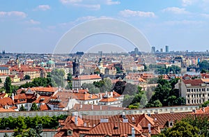 View over Prague from Rampart Garden - Prague