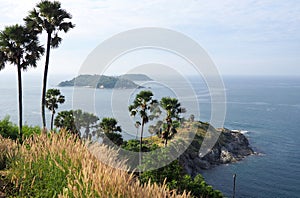 View over promthep cape viewpoint, phuket, thailand