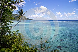 View over the protected lagoon of Tetepare Island, a nature reserve in the Solomon Islands.