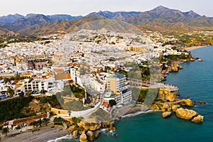 View over the resort town Nerja on Mediterranean coast of Spain