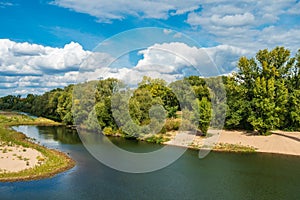 View over the river Elbe near Magdeburg, Germany