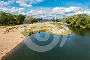 View over the river Elbe near Magdeburg, Germany