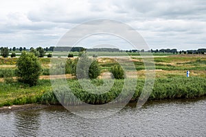 View over the River Maas and green surroundings around Waalwijk