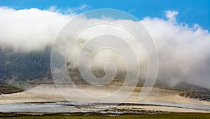 View over the River Naver with low Cloud, Caithness, Scotland,UK