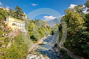 View over the river Passen when hiking in Merano Italy