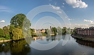 View over the River Severn from English Bridge in Shrewsbury