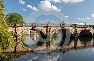 View over the River Severn of English Bridge in Shrewsbury photo