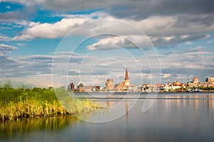 View over the river Warnow to Rostock