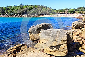 View over the rocks in Manly
