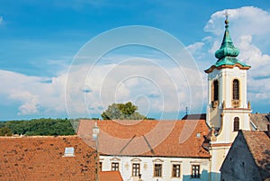 View over the roofs of Szentendre, a little touristic town with