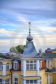 View over the rooftops of Bansin on the island Usedom, Germany