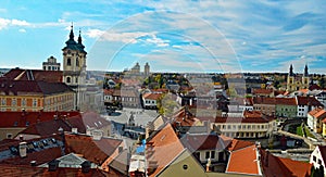 View over the rooftops in eger, northern hungary