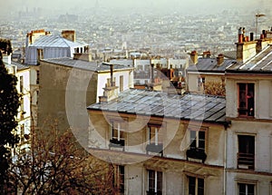 View over the rooftops of paris france