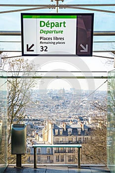 View over the rooftops of Paris from the upper station of the Montmartre funicular