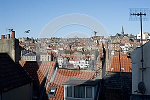 View over rooftops of a town