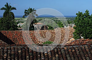 View over rooftops in Trinidad, Cuba