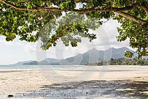 View over sandy tropical beach on Koh Chang island, Thailand