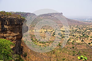 View over savannah landscape in northern Togo near Nok