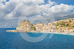 View over Scilla with Castello Ruffo, Calabria, Italy