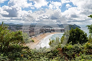 View over the seaside of San Sebastian