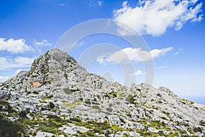 View over Serra de Tramuntana from Nus de Sa Corbata viewpoint in Mallorca, Spain