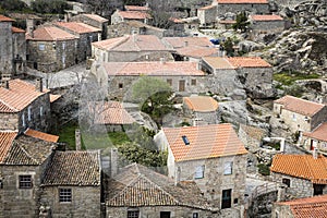 A view over Sortelha village with typical houses