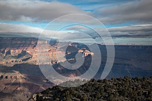 View over the south and north rim part in grand canyon from the