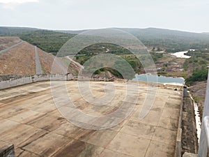View over spillway from Kwae Noi Dam