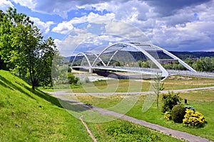 View over the steel bridge, Nowy Sacz, Poland