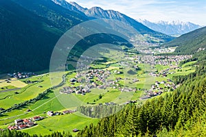 View over Stubaital valley in Tirol, Austria