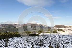 View over the Sugar bowl in the Cairngorms National Park of Scotland