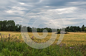 View over the Swedish countryside around Draknas, Uppland , Sweden