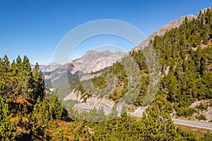 View over the Swiss National Park from the Fuorn Pass