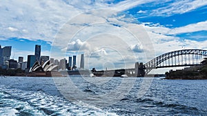 View Over Sydney Harbor to the Opera House and Harbour Bridge, Australia