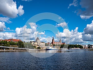 View over Szczecin on the Oder in Poland