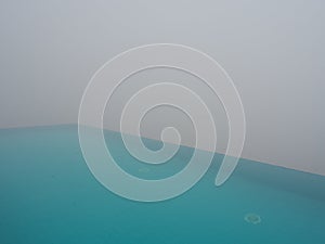 View over Thekkady from the infinity pool of the Hills and Hues resort