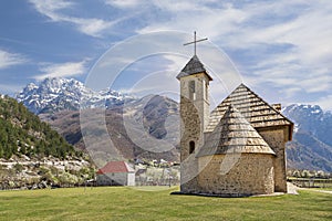 View over the Theth Valley in Albania