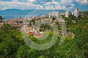 View over the town and harbour in Rijeka in Croatia