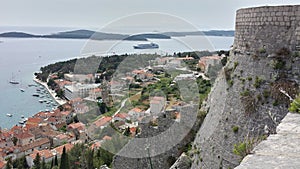 View over town of Hvar Croatia from Spanjola Fortress