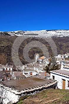 View over town roofotps, Bubion, Spain.