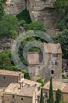 View over Traditional stone house in the village of Gordes, Vaucluse, Provence, France