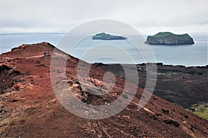 View over the Vestmanna -Islands from the volcanoe Eldfjell, Heimaey, Iceland