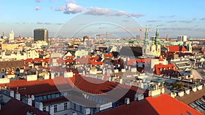 View Over Vienna City at sunny autumn day from St Stephans Cathedral, Austria, 4k footage video