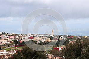 View over village in atlas mountains, morocco