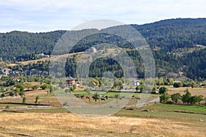 View over the village Voskopoja near Korca in Albania