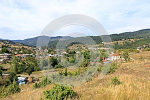 View over the village Voskopoja near Korca in Albania